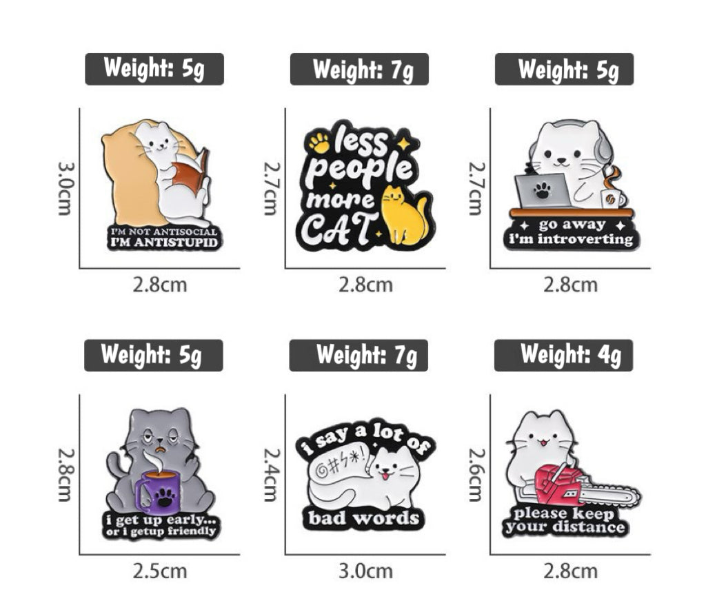 🐱Kawaii Cat & Corgi Enamel Badge Set (11 Styles) | Cute Pins for Bags, Jackets & Gifts💕