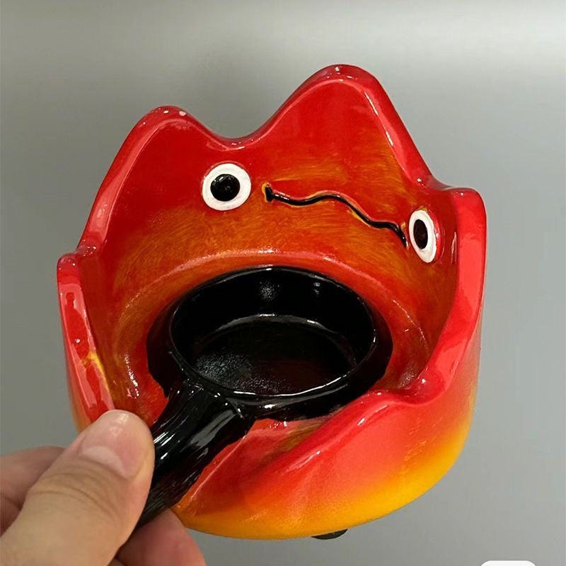 Fire Spirit Candle Holder | Kawaii Flame Ceramic Decor