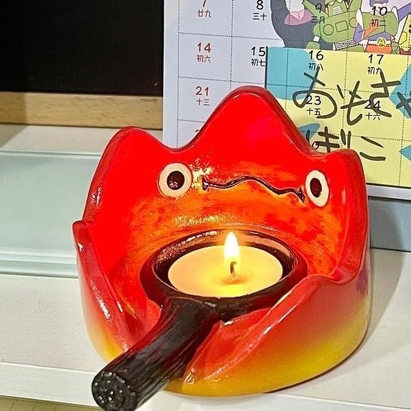Fire Spirit Candle Holder | Kawaii Flame Ceramic Decor