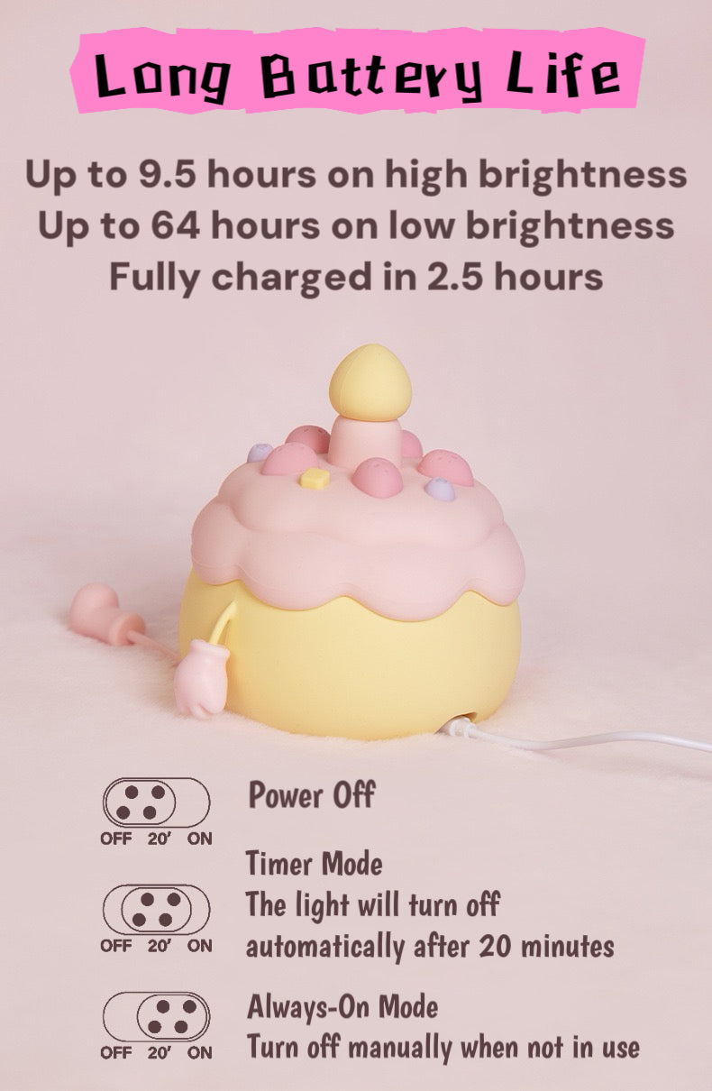 Sweet Cupcake LED Night Light | Cozy Kawaii Lamp with Auto Timer