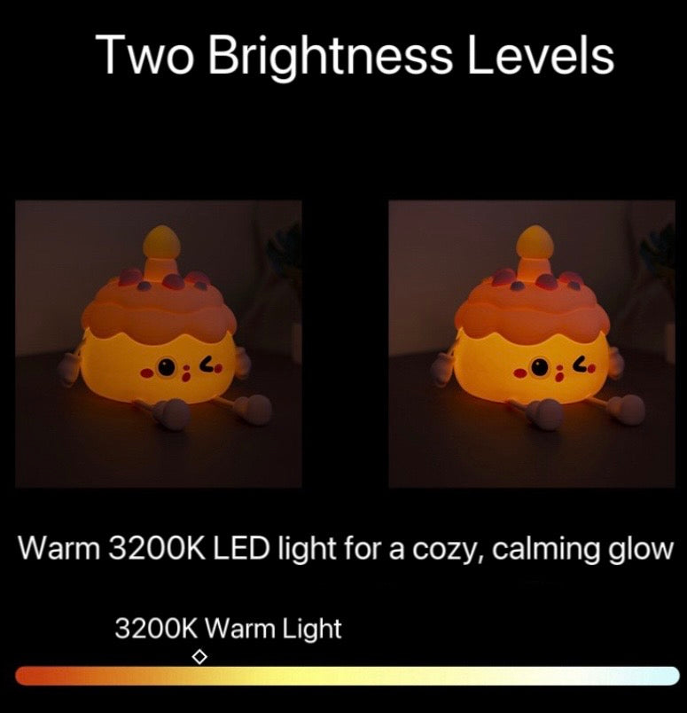 Sweet Cupcake LED Night Light | Cozy Kawaii Lamp with Auto Timer