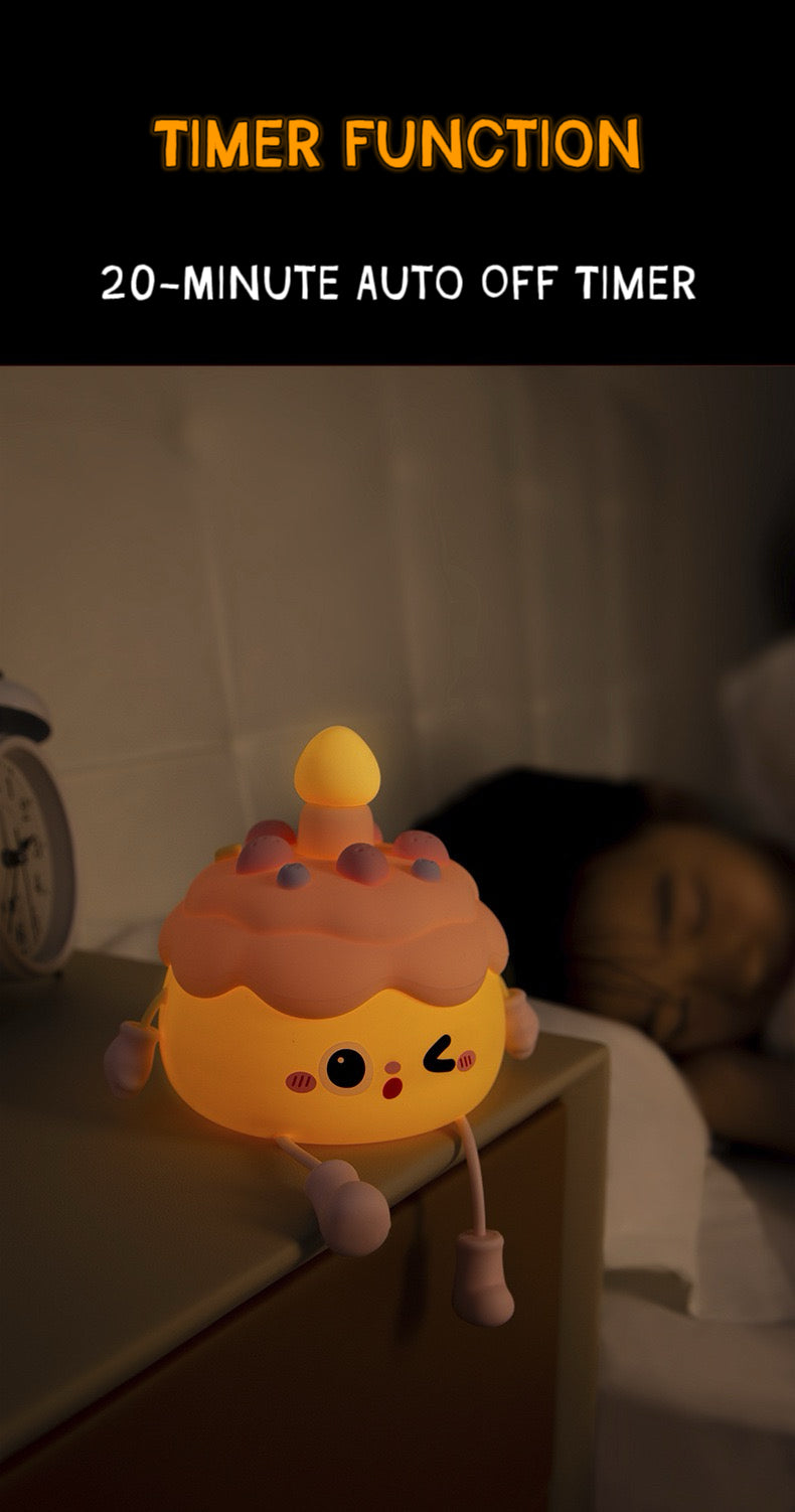 Sweet Cupcake LED Night Light | Cozy Kawaii Lamp with Auto Timer